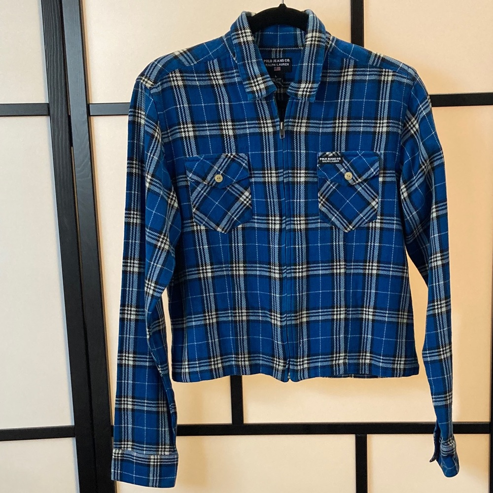 Ralph Lauren blue cute plaid flannel shirt